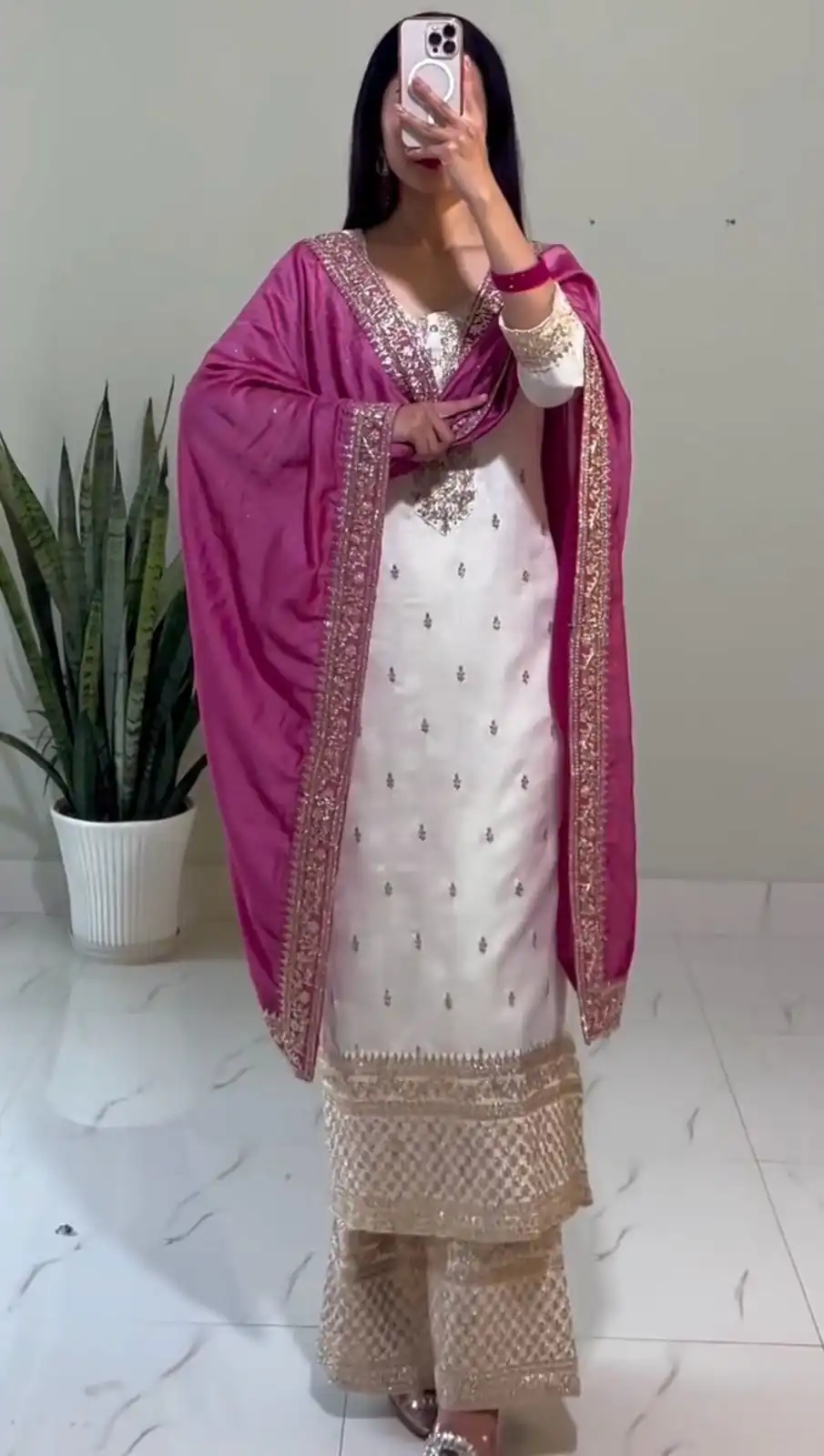 SRK 5140 White Color Chinnon Silk With Heavy Embroidery Sequence Work Salwar Suit Casual, Wedding, Party, Festive, Events Etc.4-6 Working Days@ 1899/-only | Jump Suits, Salwar suit, Casual Suits, Creative suits, Designer Suits, Palazzo Suits, Party Wear Suits, Patiala Suits, Straight Suits
