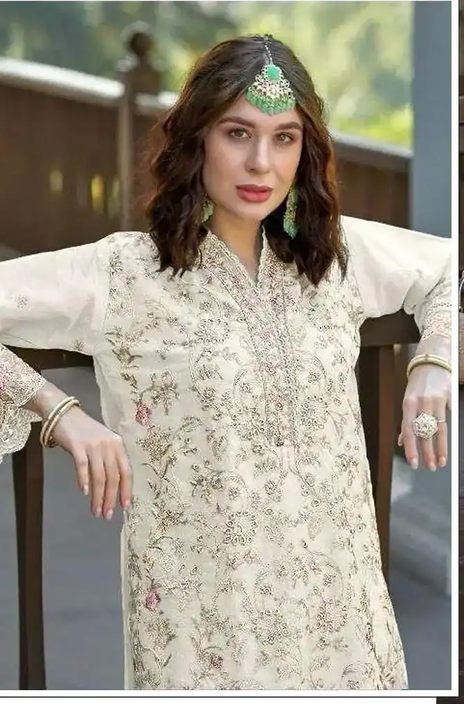 FC 1129 White Color Organza With Embroidery Sequence Work Salwar Suit Casual, Wedding, Party, Festive, Events Etc.4-6 Working Days@ 2449/-only | Jump Suits, Salwar suit, Casual Suits, Creative suits, Designer Suits, Palazzo Suits, Party Wear Suits, Patiala Suits, Straight Suits