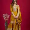 NSR-800 Yellow Color Chinnon Silk With Embroidery Work Sharara Suit Wedding, Party, Festive, Events Etc.  Expected Delivery 4-6 Working Days @2149/- | Jump Suits, Salwar suit, Casual Suits, Creative suits, Designer Suits, Palazzo Suits, Party Wear Suits, Patiala Suits, Straight Suits