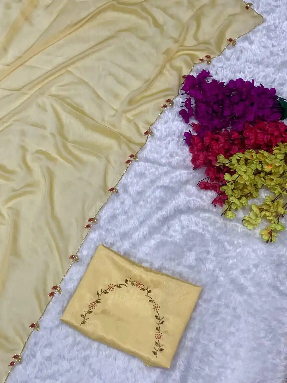 AC Lady Yellow Color Rangoli Silk Handwork And Cutwork With Pearl Saree Casual, Wedding, Festive, Events . Expected Delivery  4-6 Working Days @1899/- only                                                                                                                                             | Sarees, Bollywood Sarees, Creative Sarees, Designer Sarees, Embroidered Sarees, Ethnic Saree, Modern Digital sarees, Party Wear Sarees