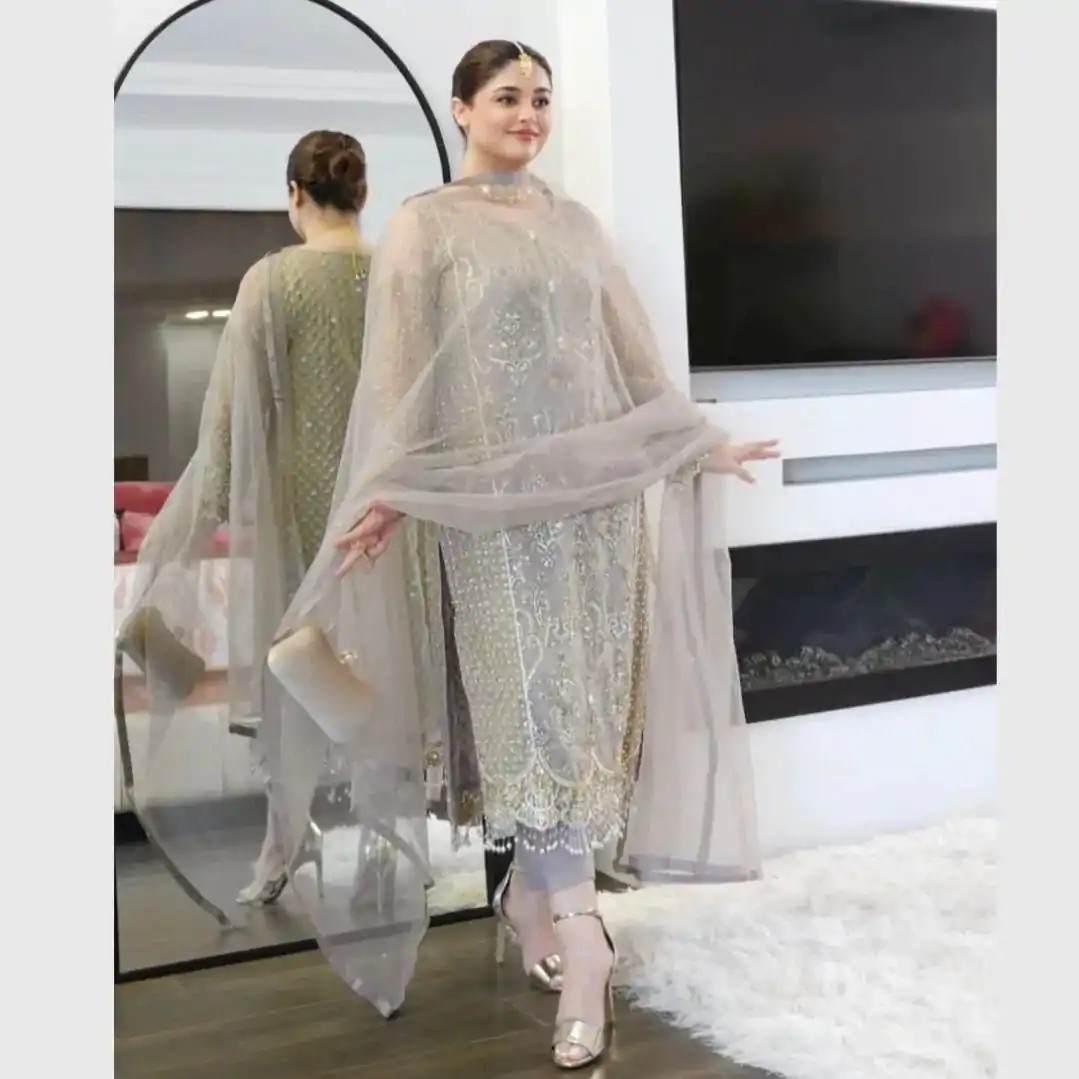 KF 1674 Cream Color Soft Net Embroidery Sequences With Dimond Work Fancy Lass Salwar Suit , Wedding, Party, Festive, Events Etc.4-6 Working Days@ 2049/-only | Jump Suits, Salwar suit, Casual Suits, Creative suits, Designer Suits, Palazzo Suits, Party Wear Suits, Patiala Suits, Straight Suits