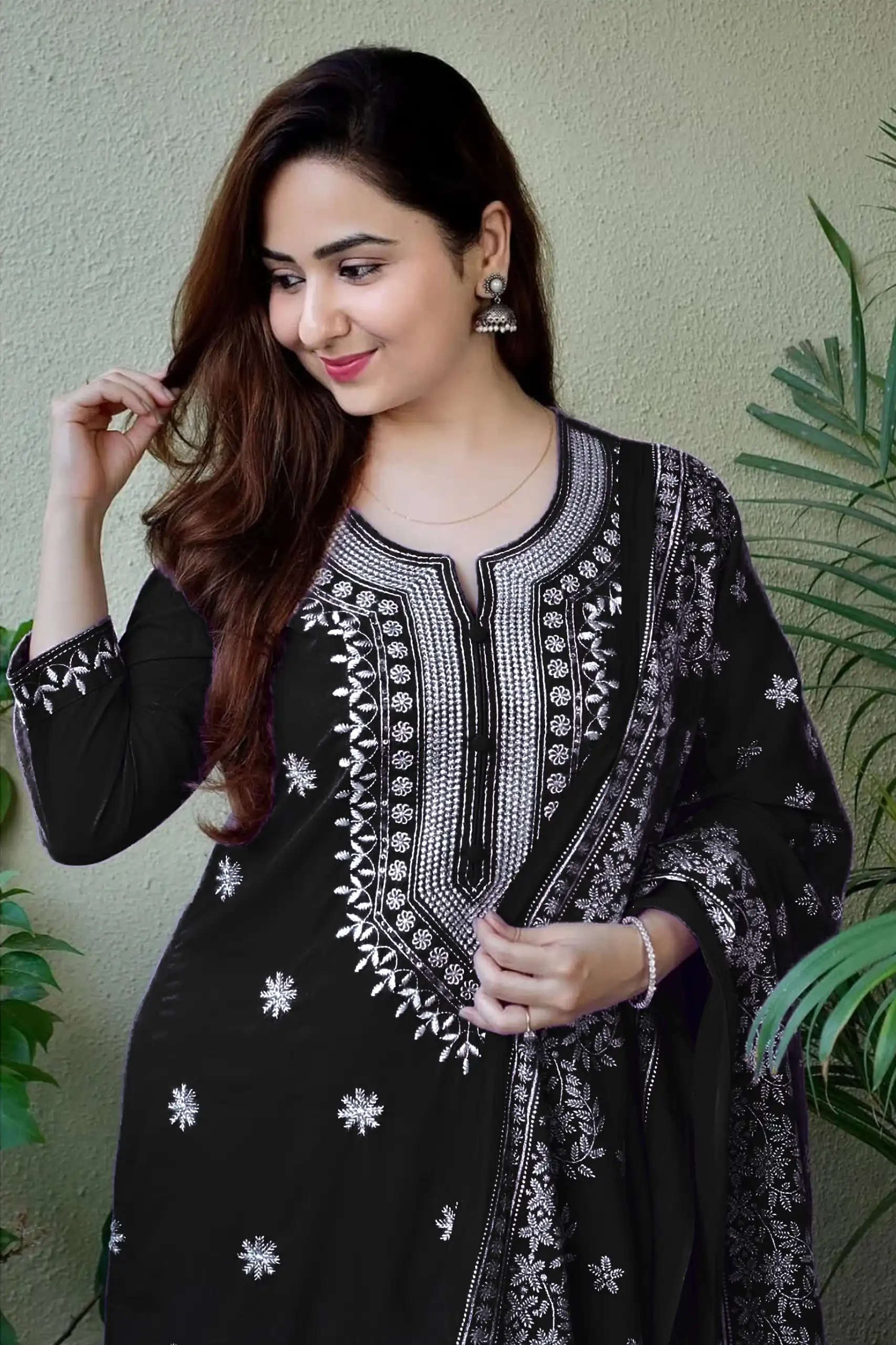 MF 1002 Black rayon cotton with embroidery work Salwar Suit Casual, Wedding, Party, Festive, Events Etc.4-6 Working Days@ 1449/-only | Jump Suits, Salwar suit, Casual Suits, Creative suits, Designer Suits, Palazzo Suits, Party Wear Suits, Patiala Suits, Straight Suits