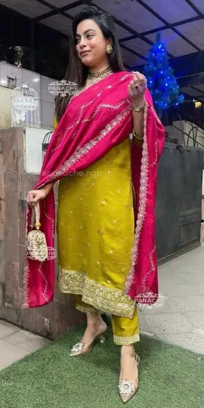 BE G82 Mahandi Chinon With Embroidery Work Salwar Suit Casual, Wedding, Party, Festive, Events Etc.4-6 Working Days@1849/-only | Jump Suits, Salwar suit, Casual Suits, Creative suits, Designer Suits, Palazzo Suits, Party Wear Suits, Patiala Suits, Straight Suits