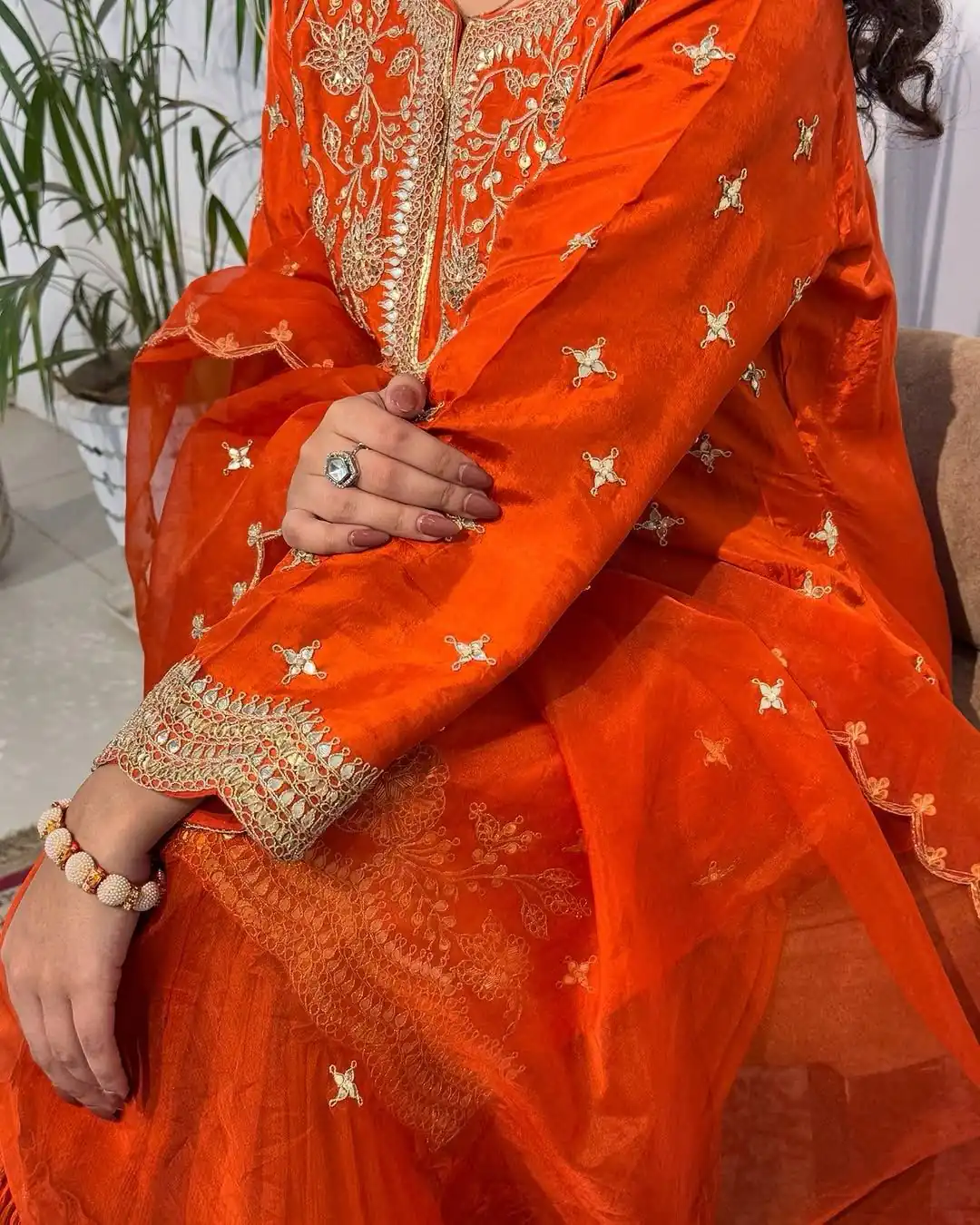 VLM 259 Orange Color Chinon Silk Embroidery Work Salwar Suit Casual, Wedding, Party, Festive, Events Etc.4-6 Working Days@ 2049/-only | Jump Suits, Salwar suit, Casual Suits, Creative suits, Designer Suits, Palazzo Suits, Party Wear Suits, Patiala Suits, Straight Suits