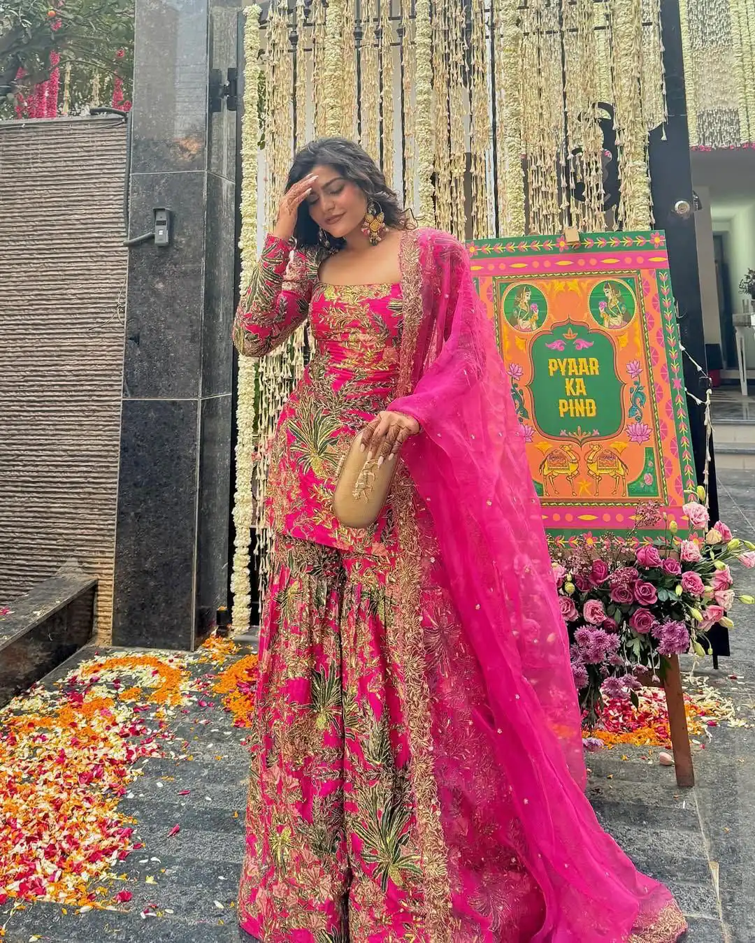 BD 1731 Pink Silk- Faux Georgette Digital Print Salwar Suit Casual, Wedding, Party, Festive, Events Etc.4-6 Working Days@ 1999/-only | Jump Suits, Salwar suit, Casual Suits, Creative suits, Designer Suits, Palazzo Suits, Party Wear Suits, Patiala Suits, Straight Suits