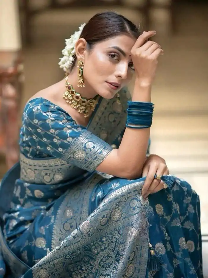 MS 483 Blue Color Soft Litchi Silk Kubera Pattu Saree Casual, Wedding, Festive, Events . Expected Delivery  4-6 Working Days @1199/- only                                                                                                                                             | Sarees, Bollywood Sarees, Creative Sarees, Designer Sarees, Embroidered Sarees, Ethnic Saree, Modern Digital sarees, Party Wear Sarees