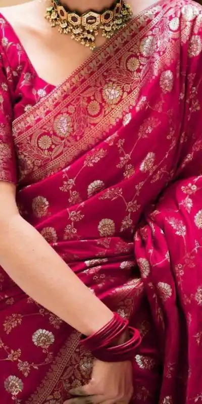 Fancy Rani Pink Color Soft Litchi Silk Kubera Pattu Saree