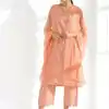 Peach Cotton Print Salwar Suit