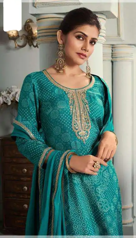 V 70531 Rama Color Viscose Silk Sequence Work Digital Print Salwar Suit Casual, Wedding, Festive, Events . Expected Delivery 4-6 Working Days @2099/- only | Jump Suits, Salwar suit, Casual Suits, Creative suits, Designer Suits, Palazzo Suits, Party Wear Suits, Patiala Suits, Straight Suits
