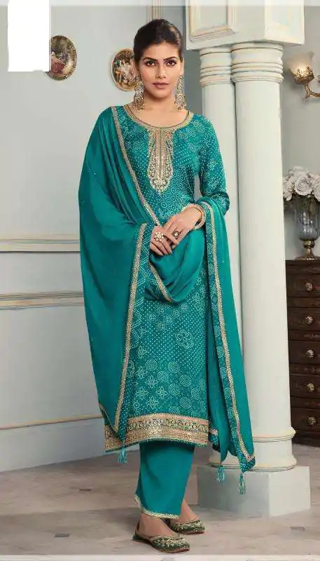 V 70531 Rama Color Viscose Silk Sequence Work Digital Print Salwar Suit Casual, Wedding, Festive, Events . Expected Delivery 4-6 Working Days @2099/- only | Jump Suits, Salwar suit, Casual Suits, Creative suits, Designer Suits, Palazzo Suits, Party Wear Suits, Patiala Suits, Straight Suits
