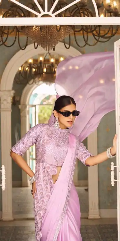 ST 1103 Purple Color Chinon Embroidery Work Lace Border Saree Casual, Wedding, Festive, Events . Expected Delivery 4-6 Working Days @2099/- only | Sarees, Bollywood Sarees, Creative Sarees, Designer Sarees, Embroidered Sarees, Ethnic Saree, Modern Digital sarees, Party Wear Sarees