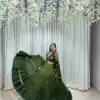 Green Georgette Mirror Work Lehenga Choli