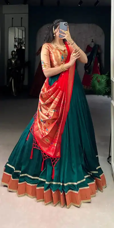 LNB 2007 Green Color Vichitra Silk Zari Weaving With Lace Border Lehenga Choli Wedding, Party, Festive, Events Etc. Delivery 4-6 Working Days Rs 2999 | Lehenga, Bollywood Lehenga, Creative Lehenga, Designer Lehenga, Embroidered Lehenga, Party Wear Lehenga
