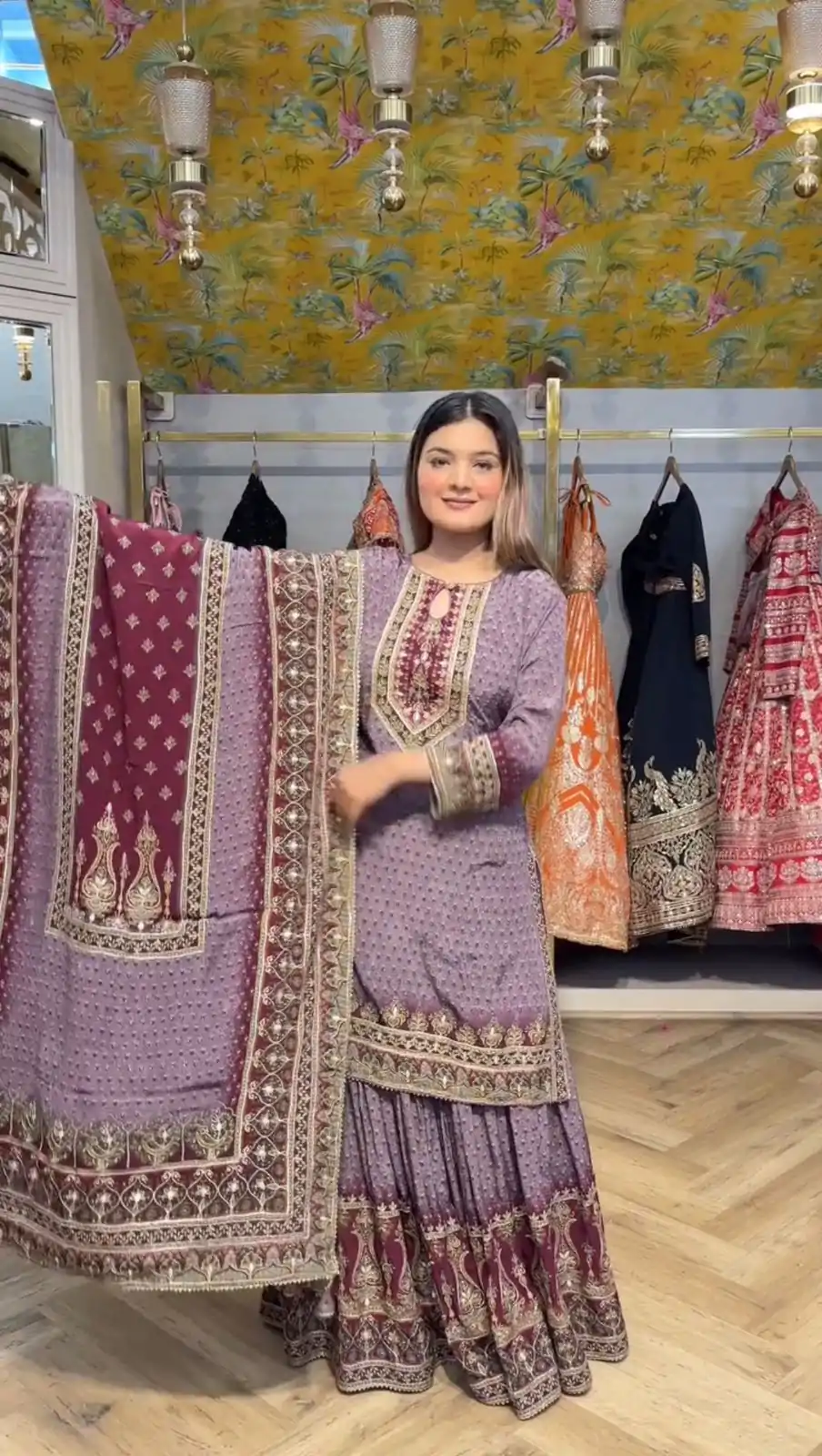 LG 1995 Lavender Color Chinon Digital Print Mirror Work Salwar Suit Casual, Wedding, Festive, Events . Expected Delivery 4-6 Working Days @1999/- only | Jump Suits, Salwar suit, Casual Suits, Creative suits, Designer Suits, Palazzo Suits, Party Wear Suits, Patiala Suits, Straight Suits