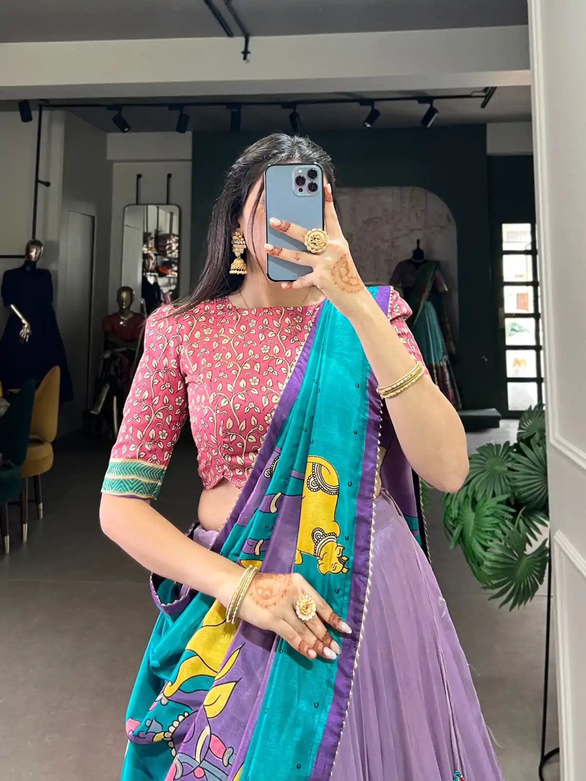 LNB 1235 Light Purple Color Tasar Silk Kalamkari With Foil Work Lehenga Choli Wedding, Party, Festive, Events Etc. Delivery 4-6 Working Days Rs 2499 | Lehenga, Bollywood Lehenga, Creative Lehenga, Designer Lehenga, Embroidered Lehenga, Party Wear Lehenga