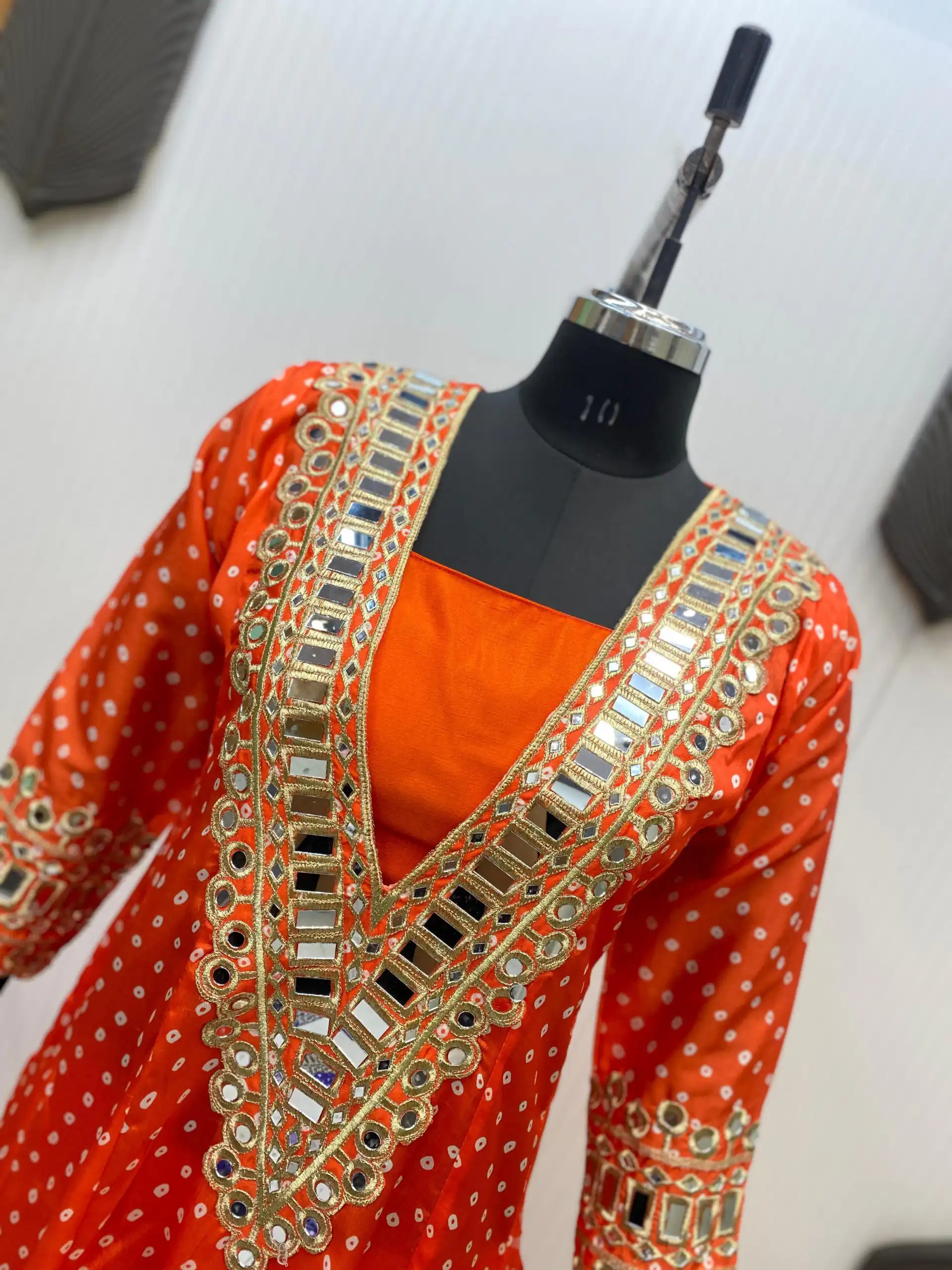 LG 1944 Orange Color Chinon digital Printed Mirror Embroidery Salwar Suit Casual, Wedding, Festive, Events . Expected Delivery 4-6 Working Days @1649/- only | Jump Suits, Salwar suit, Casual Suits, Creative suits, Designer Suits, Palazzo Suits, Party Wear Suits, Patiala Suits, Straight Suits