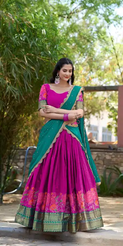 LNB1518 Pink Color Cotton Silk Thread Embroidery Work Lehenga Choli Wedding, Party, Festive, Events Etc. Delivery 4-6 Working Days Rs 2999 | Lehenga, Bollywood Lehenga, Creative Lehenga, Designer Lehenga, Embroidered Lehenga, Party Wear Lehenga
