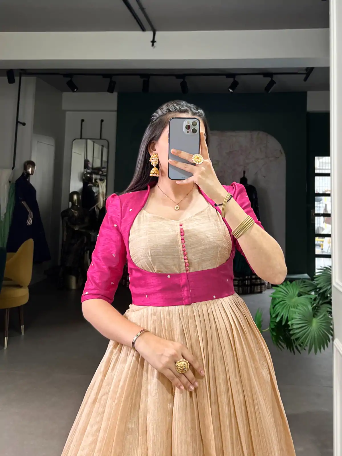 YNF 5027 Pink Color Green Silk Printed Gown Casual, Wedding, Festive, Events . Expected Delivery  4-6 Working Days @1799/- only      | Gowns, Bollywood Gowns, Creative Gowns, Designer Gowns, Embroidered Gowns, Party Wear Gowns
