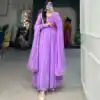 YNF 5102 Purple Color Georgette Plain Sequins Embroidery Lace Gown Casual, Wedding, Festive, Events . Expected Delivery  4-6 Working Days @1749/- only      | Gowns, Bollywood Gowns, Creative Gowns, Designer Gowns, Embroidered Gowns, Party Wear Gowns