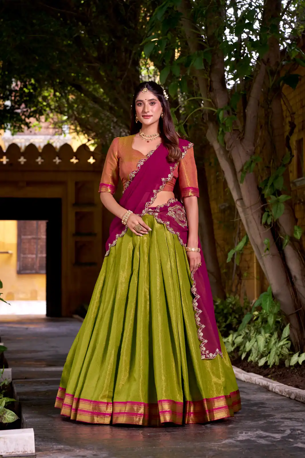 LNB 2009 Rani pink Color Kanchipuram Weaving With Zari Weaving Work Lehenga Choli Wedding, Party, Festive, Events Etc. Delivery 4-6 Working Days Rs 1999 | Lehenga, Bollywood Lehenga, Creative Lehenga, Designer Lehenga, Embroidered Lehenga, Party Wear Lehenga