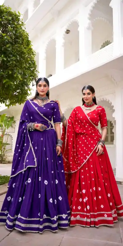 LNB 1663 Red Color Pure Chander Bandhej Print With Lace Touch Up Lehenga Choli Wedding, Party, Festive, Events Etc. Delivery 4-6 Working Days Rs 1899 | Lehenga, Bollywood Lehenga, Creative Lehenga, Designer Lehenga, Embroidered Lehenga, Party Wear Lehenga