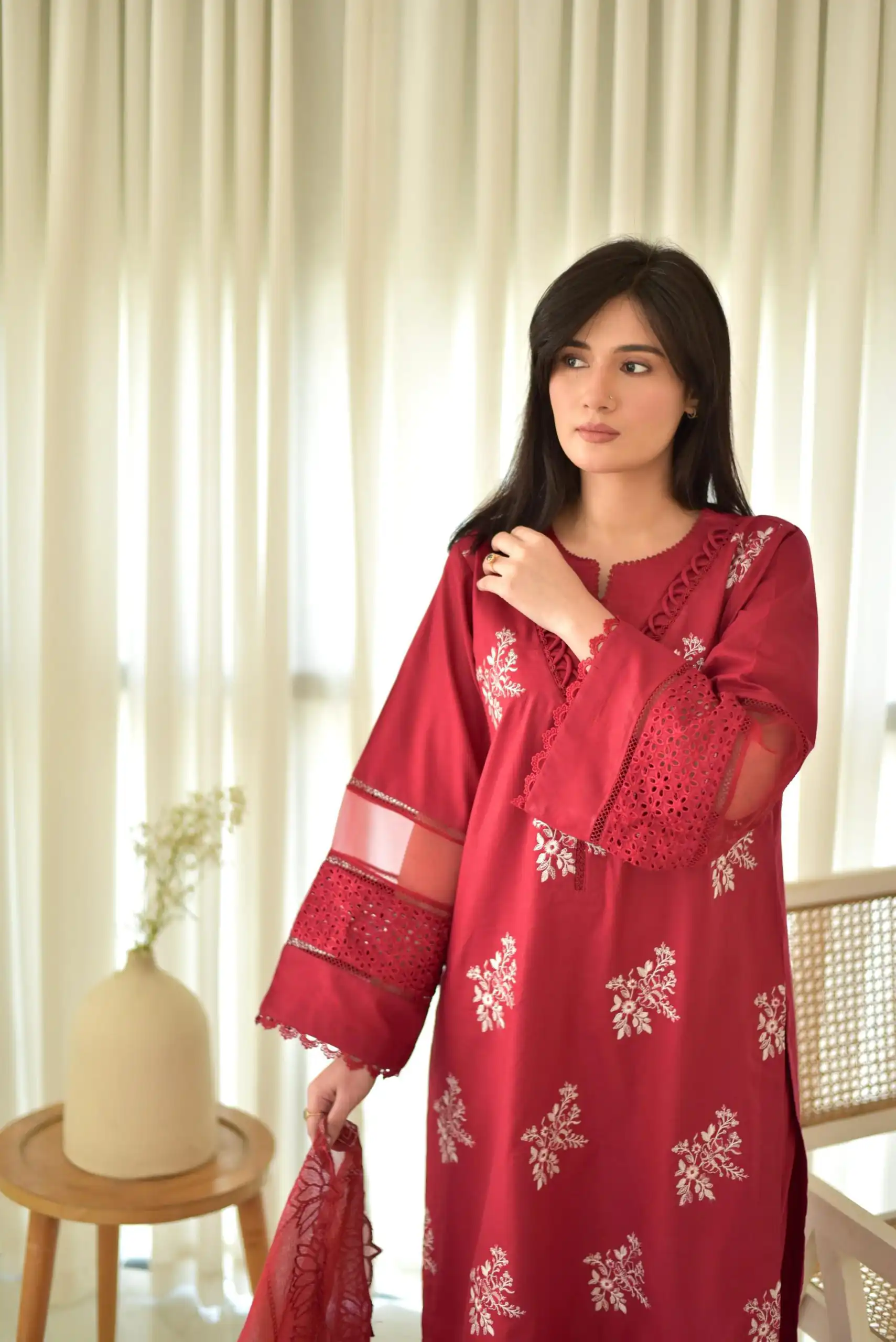 LG 1951 Red Color Roman Silk Embroidery Work On Front Side Salwar Suit Casual, Wedding, Festive, Events . Expected Delivery  4-6 Working Days @1999/- only      | Jump Suits, Salwar suit, Casual Suits, Creative suits, Designer Suits, Palazzo Suits, Party Wear Suits, Patiala Suits, Straight Suits