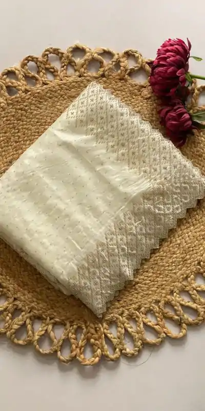 DF 3467 White Color Jimmy Choo Full Zarkhan Diamond Work Saree Casual, Wedding, Festive, Events . Expected Delivery  4-6 Working Days @2099/- only                                                                                | Sarees, Bollywood Sarees, Creative Sarees, Designer Sarees, Embroidered Sarees, Ethnic Saree, Modern Digital sarees, Party Wear Sarees