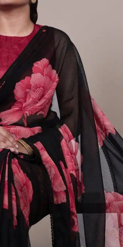 YNF 7033 Black Color Chiffon Lace Work & Lace Border Saree . Available at ₹1499 only. Delivery 4-6 Working Days. Shop now. | Sarees, Bollywood Sarees, Creative Sarees, Designer Sarees, Embroidered Sarees, Ethnic Saree, Modern Digital sarees, Party Wear Sarees