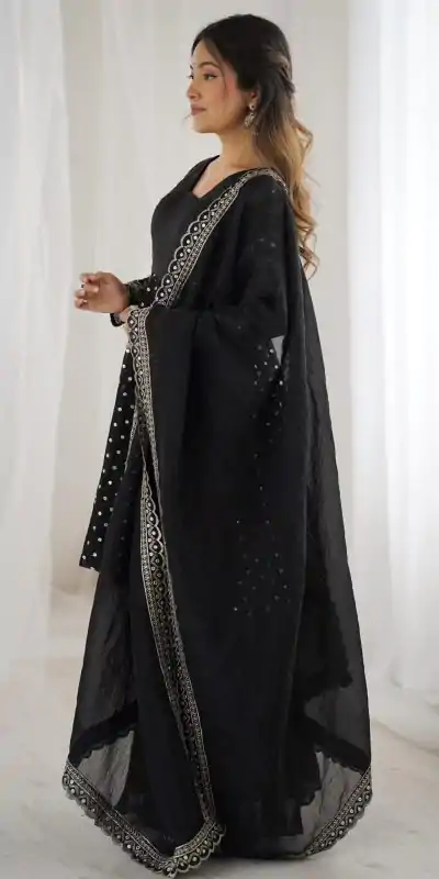 ZSR 3134 Black Crunchy Silk Salwar Suit Perfect for Wedding, Party, Sangeet, Anniversary, Housewarming Introductory Price ₹2399. Delivery 4-6 | Jump Suits, Salwar suit, Casual Suits, Creative suits, Designer Suits, Palazzo Suits, Party Wear Suits, Patiala Suits, Straight Suits