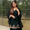 Black Georgette Sequence Moti Work Salwar Suit