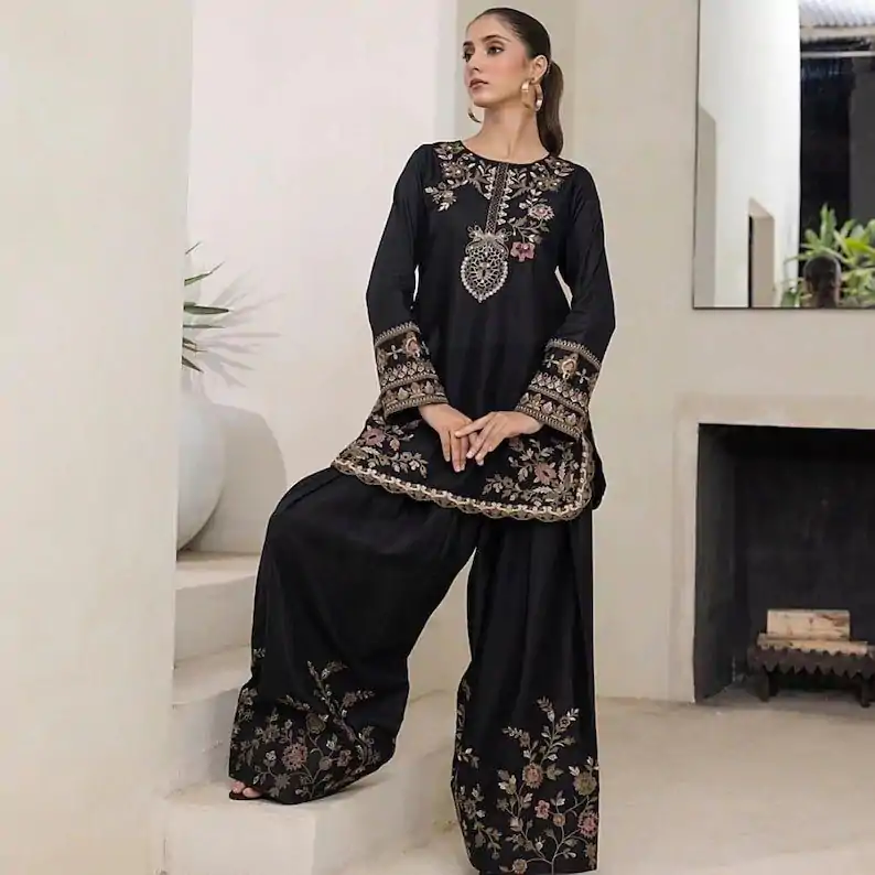DC 107 Black Havy Natural Crep Salwar Suit Perfect for Wedding, Party, Cultural Events, Family Gatherings, Ethnic Day – . Affordable Price ₹1849. Deli | Jump Suits, Salwar suit, Casual Suits, Creative suits, Designer Suits, Palazzo Suits, Party Wear Suits, Patiala Suits, Straight Suits