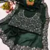 BT 12 Green Soft Star Georgette Silk with Embroidery Work & Mirror Work Saree . Exclusive Offer ₹1999. Delivery 4-6 Working Days. Shop now. | Sarees, Bollywood Sarees, Creative Sarees, Designer Sarees, Embroidered Sarees, Ethnic Saree, Modern Digital sarees, Party Wear Sarees