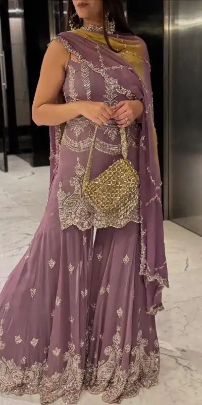 SR 1684 Lavender Faux Georgette with Embroidery Work & Digital Print Salwar Suit . Get it for ₹2149. Delivery 4-6 Working Days. Shop now. | Jump Suits, Salwar suit, Casual Suits, Creative suits, Designer Suits, Palazzo Suits, Party Wear Suits, Patiala Suits, Straight Suits