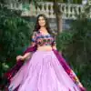 Light Pink Tasar Silk Lehenga Choli