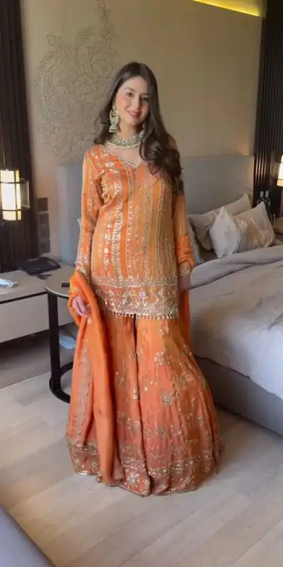 RTC 5926 Orange Faux Georgette With Lace Work Salwar Suit . Wedding, Party, Festive, Events, Best Price ₹2449. Delivery 4-6 Working Days. Shop now. | Jump Suits, Tops & Bottoms, Track Suits, Salwar suit, Casual Suits, Creative suits, Designer Suits, Palazzo Suits, Party Wear Suits, Patiala Suits, Straight Suits, Trendy Wear
