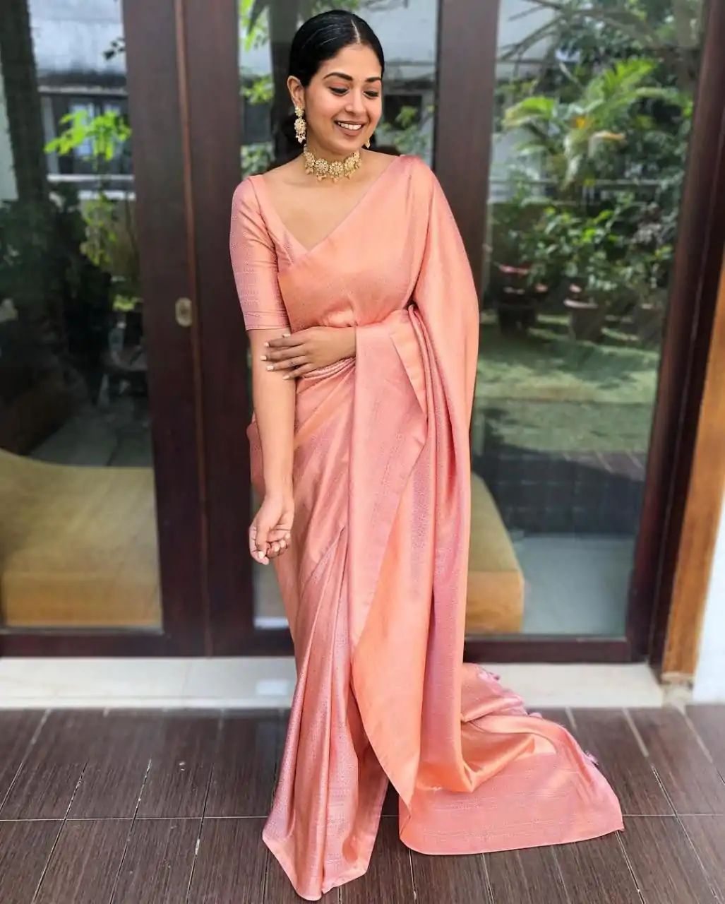 KP 4040 Peach Soft Lichi Silk Saree Perfect for Wedding, Party, Ethnic Day, Raksha Bandhan, Temple Visit – . Exclusive Offer ₹1299. Delivery 4-6 Working D | Sarees, Bollywood Sarees, Creative Sarees, Designer Sarees, Embroidered Sarees, Ethnic Saree, Modern Digital sarees, Party Wear Sarees