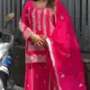 KD 1533 Pink Blooming Georgette Salwar Suit Perfect for Wedding, Party, Ethnic Day, Housewarming, Pongal . Available at ₹2149 only. Delivery 4-6 Workin | Salwar suit, Casual Suits, Creative suits, Designer Suits, Palazzo Suits, Party Wear Suits, Patiala Suits, Straight Suits