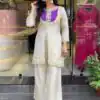 Purple Mal Cotton Embroidery Work Salwar Suit