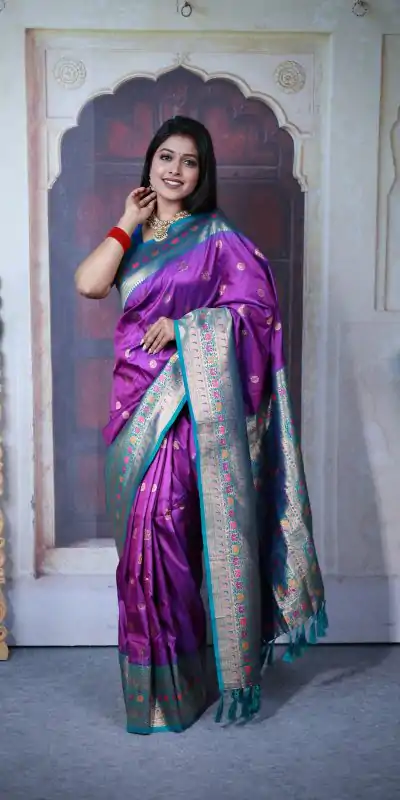 MB 18 Purple Paithani Ajanta Lotus Saree Perfect for Wedding, Party, Lohri, Durga Puja, Eid – . Get it for ₹2449. Delivery 4-6 Working Days. Shop now. | Sarees, Bollywood Sarees, Creative Sarees, Designer Sarees, Embroidered Sarees, Ethnic Saree, Modern Digital sarees, Party Wear Sarees