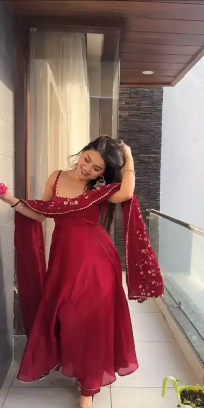SRK 5128 Red Heavy Faux Georgette With Embroidery Sequence Work Salwar Suit Wedding, Party, Festive, Events, 4-6 Working Days 1899/- Only | Salwar suit, Casual Suits, Creative suits, Designer Suits, Palazzo Suits, Party Wear Suits, Patiala Suits, Straight Suits
