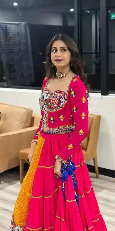 KF 1591 Red in Faux Georgette Digital Print & Mirror Work Lehenga Choli. Available at ₹1649 only. Delivery 4-6 Working Days. Shop now. | Lehenga, Bollywood Lehenga, Creative Lehenga, Designer Lehenga, Embroidered Lehenga, Party Wear Lehenga