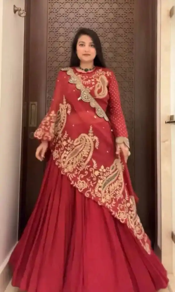 BE 400 Red Georgette Lehenga Choli Perfect for Wedding, Party, Pooja, Cultural Events, Baisakhi . Now at just ₹2449. Delivery 4-6 Working Days. Shop now | Lehenga, Bollywood Lehenga, Creative Lehenga, Designer Lehenga, Embroidered Lehenga, Party Wear Lehenga
