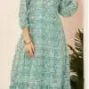 Sea Green Georgette With Printed Gown