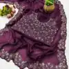 BT 12 Wine Soft Star Georgette Silk with Embroidery Work & Mirror Work Saree . Exclusive Offer ₹1999. Delivery 4-6 Working Days. Shop now. | Sarees, Bollywood Sarees, Creative Sarees, Designer Sarees, Embroidered Sarees, Ethnic Saree, Modern Digital sarees, Party Wear Sarees
