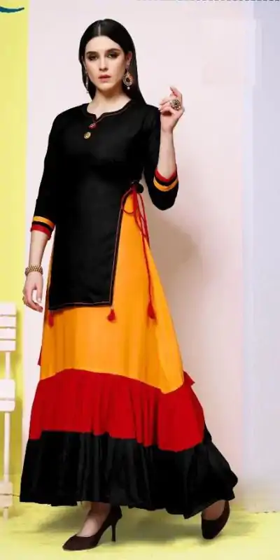 INLI Raas Black in Color 14 kg Rayon Designer Work Gown . Wedding, Party, Festive, Events Available at ₹1499 only. Delivery 4-6 Working Days. Shop now. | Jump Suits, Salwar suit, Casual Suits, Creative suits, Designer Suits, Palazzo Suits, Party Wear Suits, Patiala Suits, Straight Suits