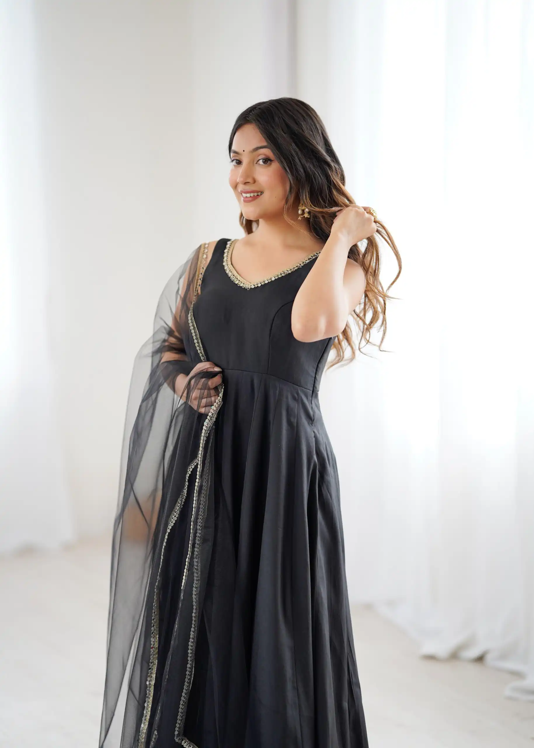 KB 285 Black in Roman Silk Chanderi Mirror Work & Lace Work Gown . Best Price ₹1929. Delivery 4-6 Working Days. Shop now. | Jump Suits, Salwar suit, Casual Suits, Creative suits, Designer Suits, Palazzo Suits, Party Wear Suits, Patiala Suits, Straight Suits