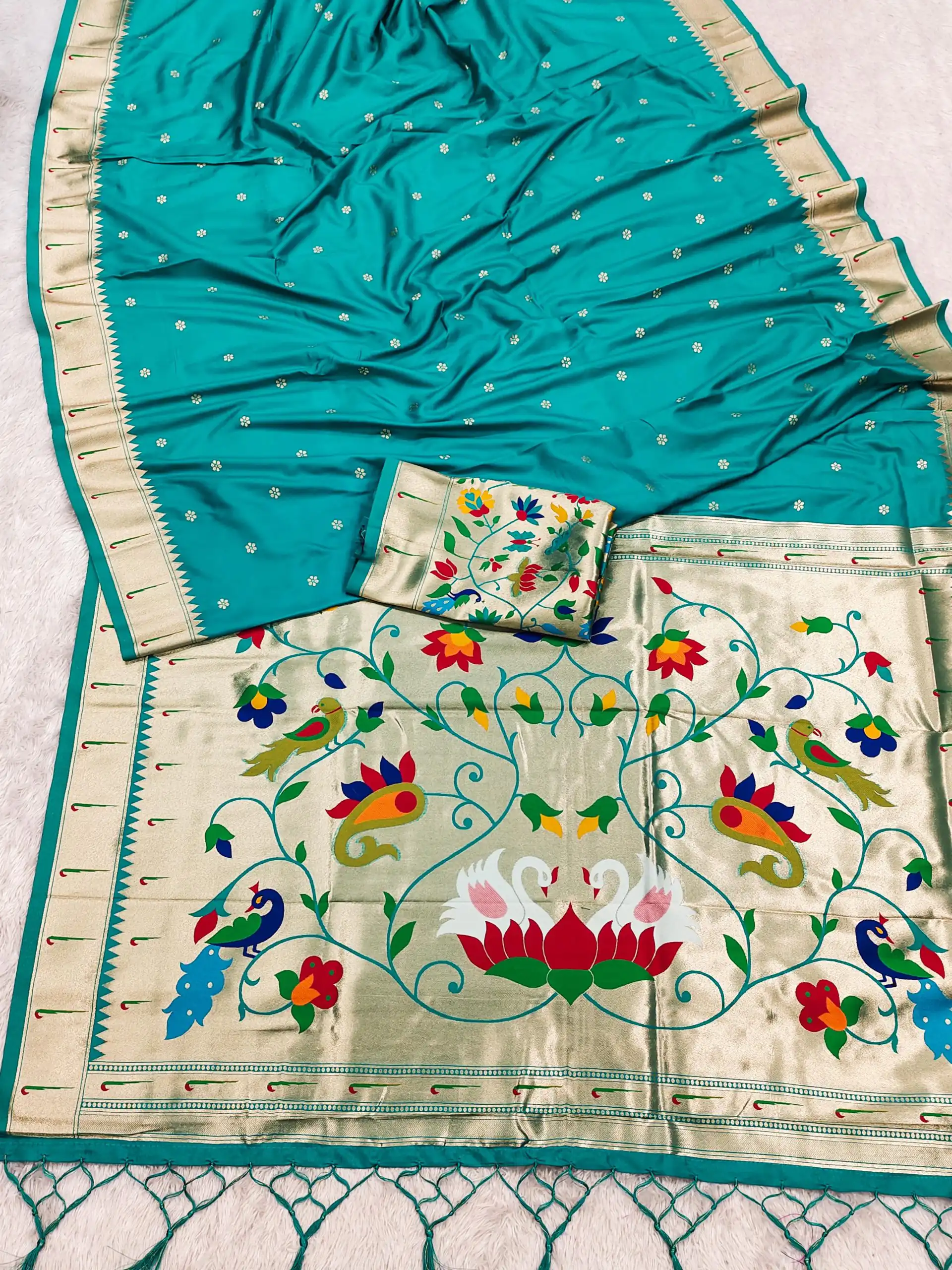MB 149 Firozi Silk Saree with Zari Work & Lace Work. Wedding, Party, Festive, Events, Grab it for ₹2549. Delivery 4-6 Working Days. Shop now. | Sarees, Bollywood Sarees, Creative Sarees, Designer Sarees, Embroidered Sarees, Ethnic Saree, Modern Digital sarees, Party Wear Sarees