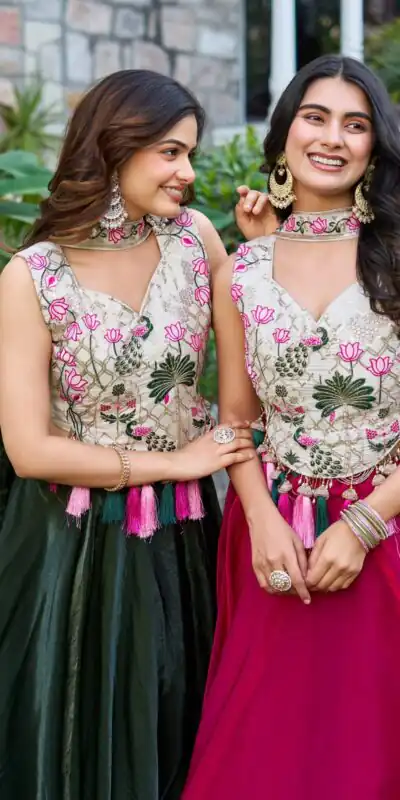 Ram 125 Green in Pure simar tissue silk Embroidery Work Lehenga Choli . Exclusive Offer ₹2649. Delivery 4-6 Working Days. Shop now. | Lehenga, Bollywood Lehenga, Creative Lehenga, Designer Lehenga, Embroidered Lehenga, Party Wear Lehenga