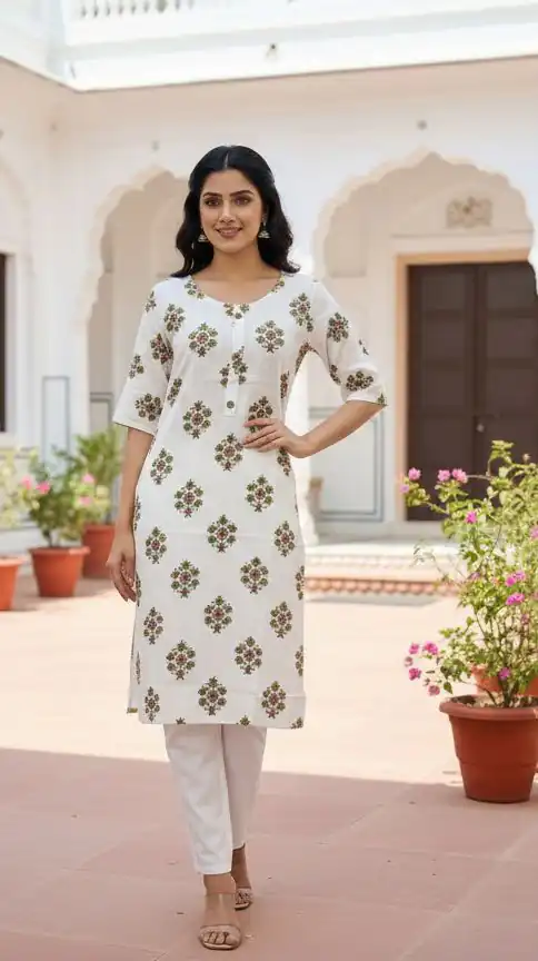 INLI White Beauty Mahandi Color Rayon Print Kurti with Designer Work. Get it for ₹1199. Delivery 4-6 Working Days. Shop now. | Kurti, Bollywood Kurti, Creative Kurtis, Designer Kurti, Party Wear Kurti, Selfie Kurti