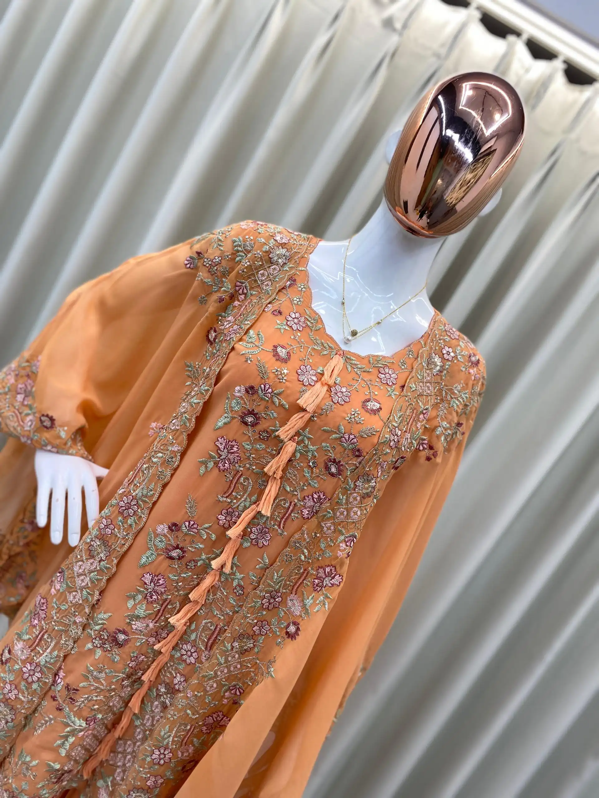 BE 406 Peach in Color Faux Georgette Embroidery Work Salwar Suit . Grab it for ₹2449. Delivery 4-6 Working Days. Shop now. | Jump Suits, Tops & Bottoms, Track Suits, Salwar suit, Casual Suits, Creative suits, Designer Suits, Palazzo Suits, Party Wear Suits, Patiala Suits, Straight Suits, Trendy Wear